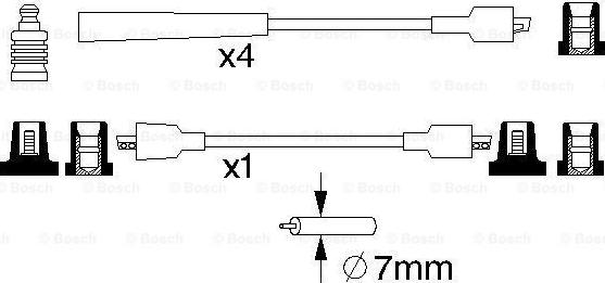 BOSCH 0 986 357 105 - Комплект запалителеи кабели vvparts.bg