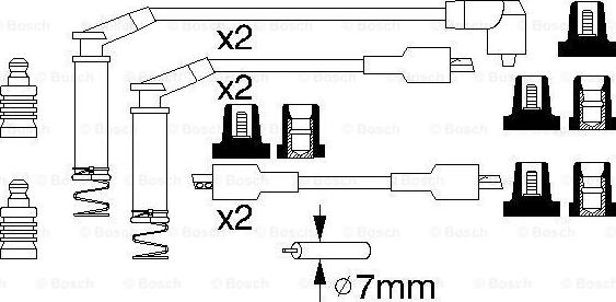 BOSCH 0 986 357 125 - Комплект запалителеи кабели vvparts.bg