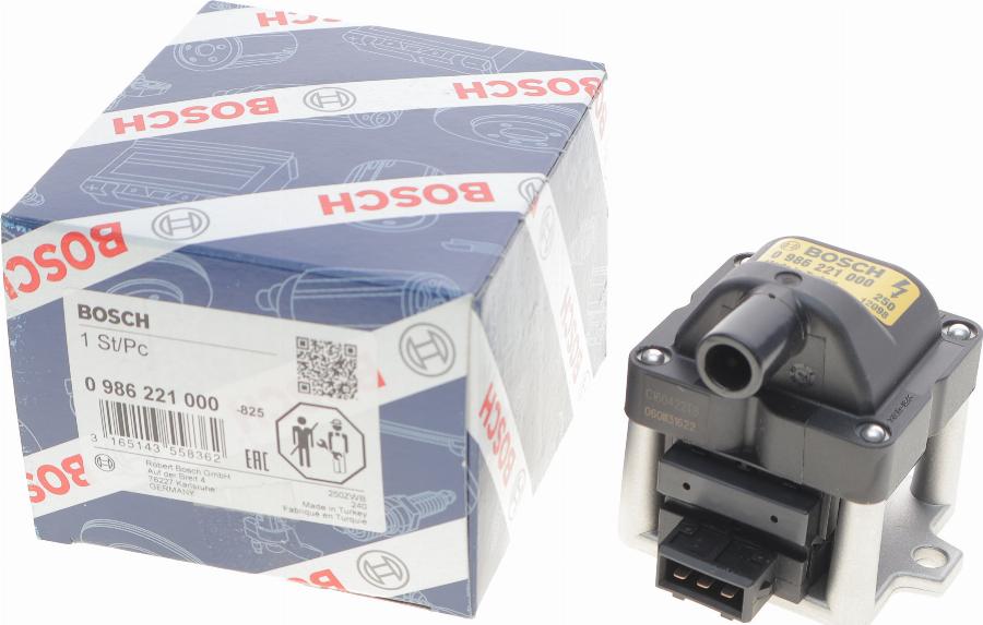 BOSCH 0 986 221 000 - Запалителна бобина vvparts.bg