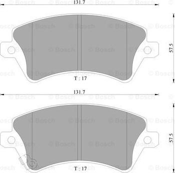 BOSCH 0 986 AB9 095 - Комплект спирачно феродо, дискови спирачки vvparts.bg