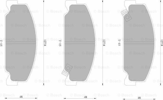 BOSCH 0 986 AB9 005 - Комплект спирачно феродо, дискови спирачки vvparts.bg