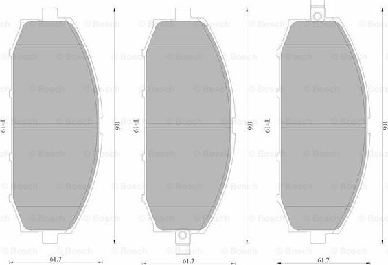 BOSCH 0 986 AB4 587 - Комплект спирачно феродо, дискови спирачки vvparts.bg