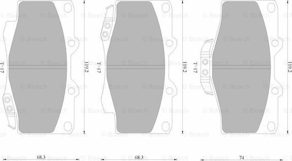 BOSCH 0 986 AB4 398 - Комплект спирачно феродо, дискови спирачки vvparts.bg