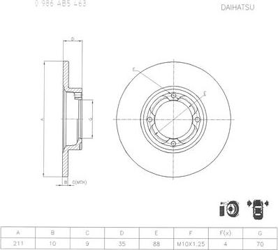 BOSCH 0 986 AB5 463 - Спирачен диск vvparts.bg