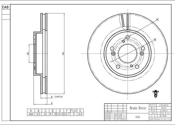 BOSCH 0 986 AB6 650 - Спирачен диск vvparts.bg