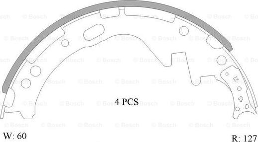 BOSCH 0 986 AB0 043 - Комплект спирачна челюст vvparts.bg