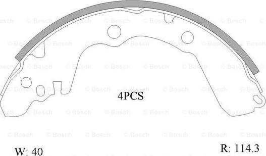 BOSCH 0 986 AB0 004 - Комплект спирачна челюст vvparts.bg