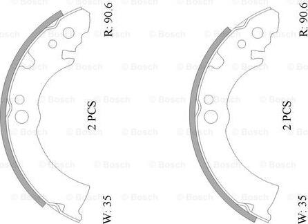 BOSCH 0 986 AB0 034 - Комплект спирачна челюст vvparts.bg