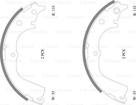 BOSCH 0 986 AB0 109 - Комплект спирачна челюст vvparts.bg