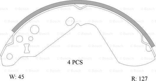 BOSCH 0 986 AB0 857 - Комплект спирачна челюст vvparts.bg