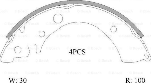 BOSCH 0 986 AB0 804 - Комплект спирачна челюст vvparts.bg