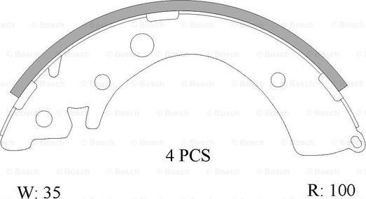 BOSCH 0 986 AB0 805 - Комплект спирачна челюст vvparts.bg