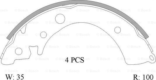 BOSCH 0 986 AB0 801 - Комплект спирачна челюст vvparts.bg