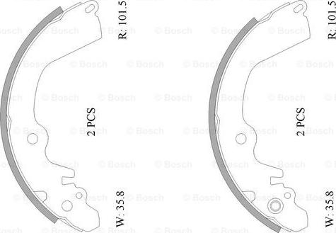 BOSCH 0 986 AB0 835 - Комплект спирачна челюст vvparts.bg