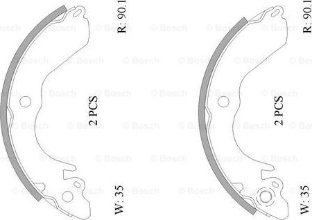 BOSCH 0 986 AB0 837 - Комплект спирачна челюст vvparts.bg