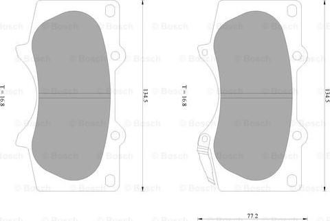 BOSCH 0 986 AB0 261 - Комплект спирачно феродо, дискови спирачки vvparts.bg