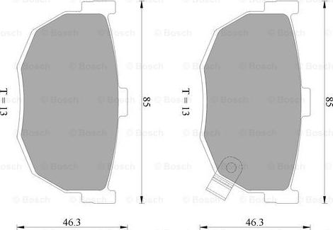 BOSCH 0 986 AB1 908 - Комплект спирачно феродо, дискови спирачки vvparts.bg