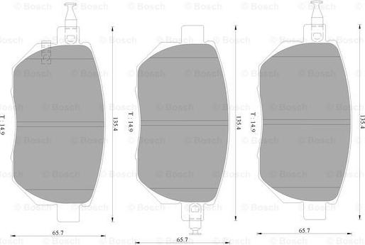 BOSCH 0 986 AB1 410 - Комплект спирачно феродо, дискови спирачки vvparts.bg