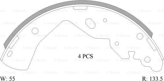 BOSCH 0 986 AB1 559 - Комплект спирачна челюст vvparts.bg