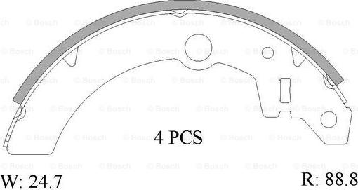 BOSCH 0 986 AB1 555 - Комплект спирачна челюст vvparts.bg