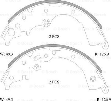 BOSCH 0 986 AB1 506 - Комплект спирачна челюст vvparts.bg