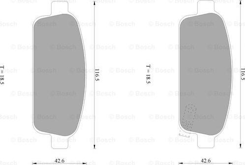 BOSCH 0 986 AB1 043 - Комплект спирачно феродо, дискови спирачки vvparts.bg