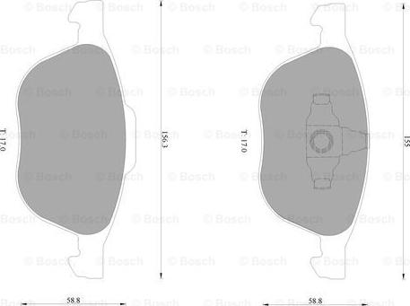 BOSCH 0 986 AB1 005 - Комплект спирачно феродо, дискови спирачки vvparts.bg