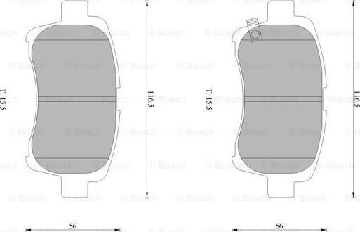 BOSCH 0 986 AB1 014 - Комплект спирачно феродо, дискови спирачки vvparts.bg