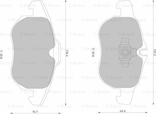 BOSCH 0 986 AB1 702 - Комплект спирачно феродо, дискови спирачки vvparts.bg