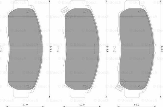 BOSCH 0 986 AB3 500 - Комплект спирачно феродо, дискови спирачки vvparts.bg