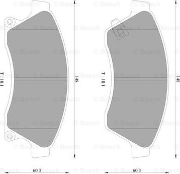 BOSCH 0 986 AB3 096 - Комплект спирачно феродо, дискови спирачки vvparts.bg