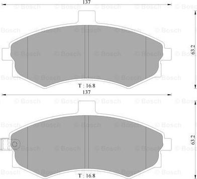 BOSCH 0 986 AB3 050 - Комплект спирачно феродо, дискови спирачки vvparts.bg