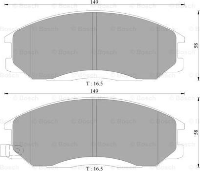 BOSCH 0 986 AB3 033 - Комплект спирачно феродо, дискови спирачки vvparts.bg