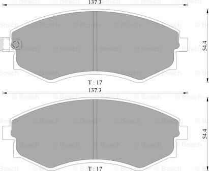 BOSCH 0 986 AB3 027 - Комплект спирачно феродо, дискови спирачки vvparts.bg