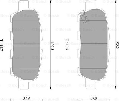 BOSCH 0 986 AB3 104 - Комплект спирачно феродо, дискови спирачки vvparts.bg