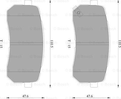 BOSCH 0 986 AB3 101 - Комплект спирачно феродо, дискови спирачки vvparts.bg