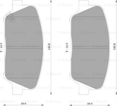 BOSCH 0 986 AB3 108 - Комплект спирачно феродо, дискови спирачки vvparts.bg