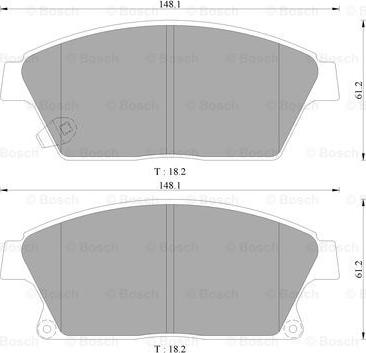 BOSCH 0 986 AB3 131 - Комплект спирачно феродо, дискови спирачки vvparts.bg