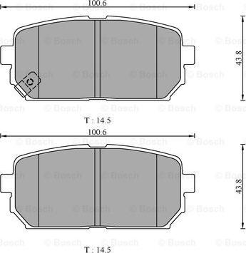 BOSCH 0 986 AB3 125 - Комплект спирачно феродо, дискови спирачки vvparts.bg