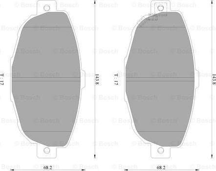 BOSCH 0 986 AB2 487 - Комплект спирачно феродо, дискови спирачки vvparts.bg