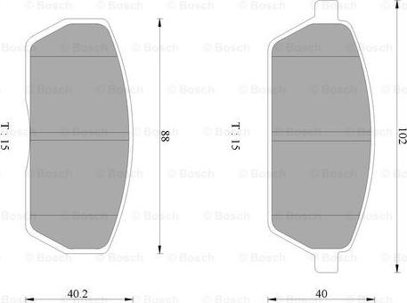 BOSCH 0 986 AB2 430 - Комплект спирачно феродо, дискови спирачки vvparts.bg