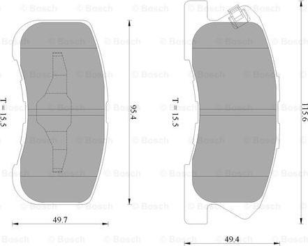 BOSCH 0 986 AB2 559 - Комплект спирачно феродо, дискови спирачки vvparts.bg