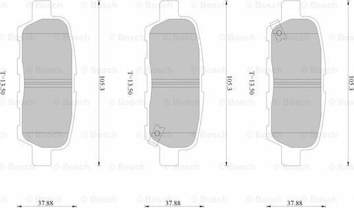 BOSCH 0 986 AB2 515 - Комплект спирачно феродо, дискови спирачки vvparts.bg