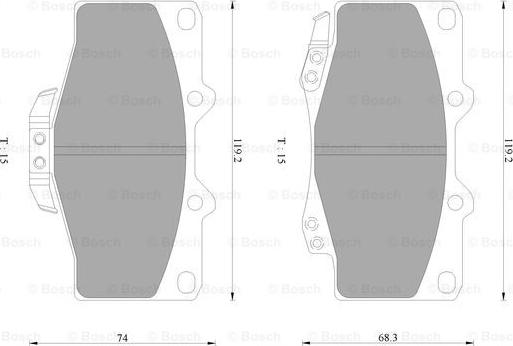 BOSCH 0 986 AB2 057 - Комплект спирачно феродо, дискови спирачки vvparts.bg