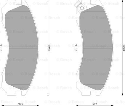 BOSCH 0 986 AB2 065 - Комплект спирачно феродо, дискови спирачки vvparts.bg