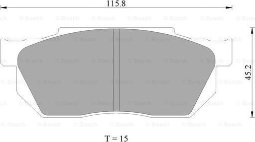 BOSCH 0 986 AB2 000 - Комплект спирачно феродо, дискови спирачки vvparts.bg