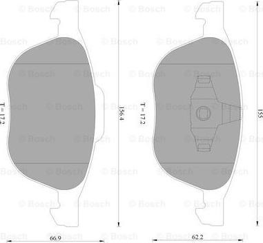 BOSCH 0 986 AB2 395 - Комплект спирачно феродо, дискови спирачки vvparts.bg