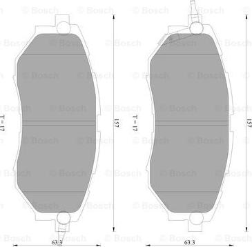 BOSCH 0 986 AB2 393 - Комплект спирачно феродо, дискови спирачки vvparts.bg