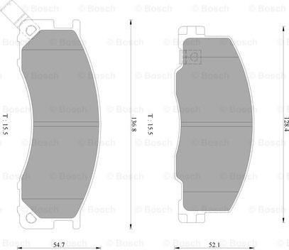 BOSCH 0 986 AB2 351 - Комплект спирачно феродо, дискови спирачки vvparts.bg