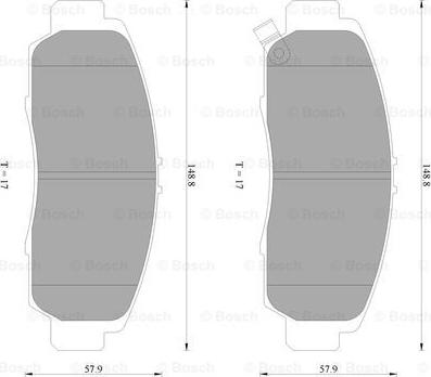 BOSCH 0 986 AB2 381 - Комплект спирачно феродо, дискови спирачки vvparts.bg